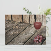 Uitnodiging voor het eten van wijn (Staand voorkant)