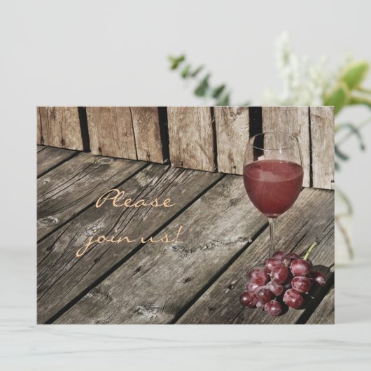 Uitnodiging voor het eten van wijn (Staand voorkant)