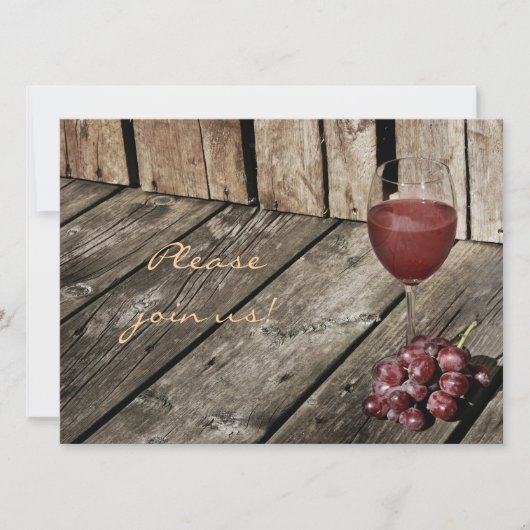Uitnodiging voor het eten van wijn (Voorkant)
