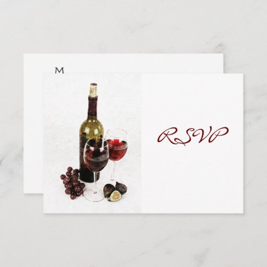Uitnodiging voor het eten van wijn (Voorkant / Achterkant)