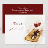 Uitnodiging voor het eten van wijn (Voorkant / Achterkant)