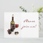 Uitnodiging voor het eten van wijn (Staand voorkant)