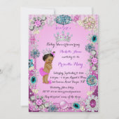 Uitnodiging voor het Etnisch Prinses Baby shower,  (Voorkant)