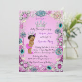 Uitnodiging voor het Etnisch Prinses Baby shower,  (Staand voorkant)
