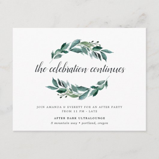 Uitnodiging voor het feest na de bruiloft met weel informatiekaartje (Voorkant)