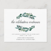 Uitnodiging voor het feest na de overvloedige gebl informatiekaartje (Voorkant)