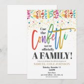 Uitnodiging voor het Feest van de Adoptie met Conf (Voorkant / Achterkant)