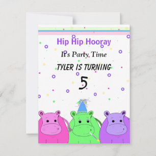 Uitnodiging voor het feest van drie nijlpaarden