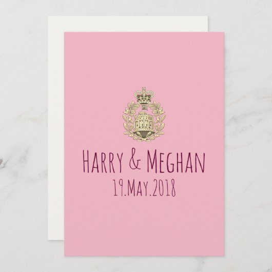 Uitnodiging voor het feest van Harry en Meghan's K (Voorkant / Achterkant)