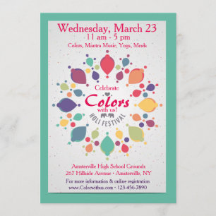 Uitnodiging voor het festival van Holi