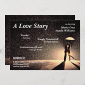 uitnodiging voor het filmpje bruiloft (Voorkant / Achterkant)