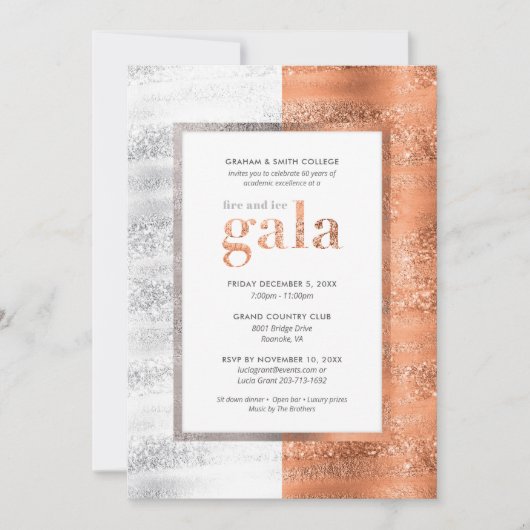 Uitnodiging voor het Fire and Ice Gala (Voorkant)