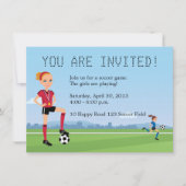 Uitnodiging voor het gamen van Young Girl Soccer (Voorkant)