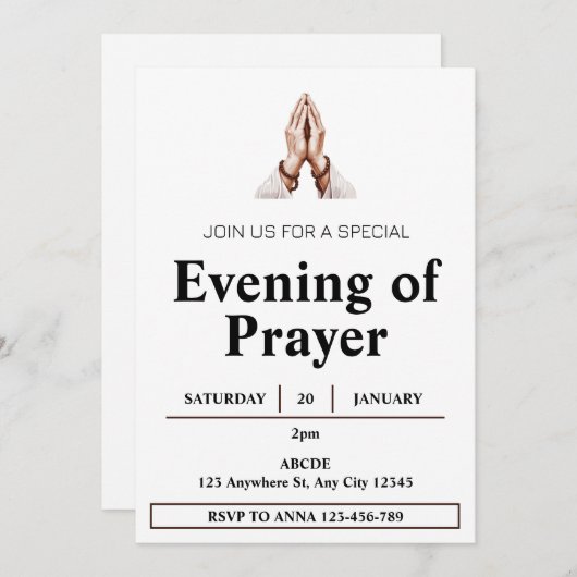 Uitnodiging voor het gebed (Voorkant / Achterkant)