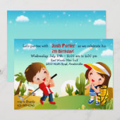 Uitnodiging voor het Golf van kinderen (Voorkant / Achterkant)