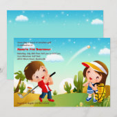 Uitnodiging voor het Golf van kinderen (Voorkant / Achterkant)