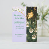 Uitnodiging voor het groene en mauve huwelijk (Staand voorkant)