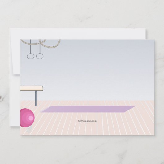 Uitnodiging voor het gym verjaardagsfeest (Achterkant)