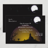 Uitnodiging voor het Halloweenfeest op de Kerkbegr (Voorkant / Achterkant)