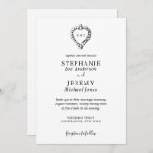  uitnodiging voor het hart, zwart en wit (Voorkant / Achterkant)