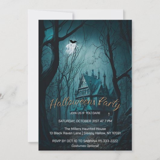 Uitnodiging voor het Haunting Halloween Party (Voorkant)