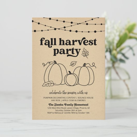 Uitnodiging voor het herfstfeest (Staand voorkant)