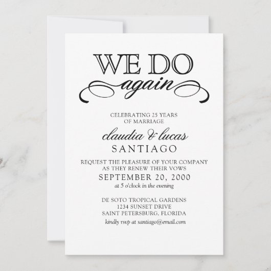 Uitnodiging voor het hernieuwen van geloften (Voorkant)