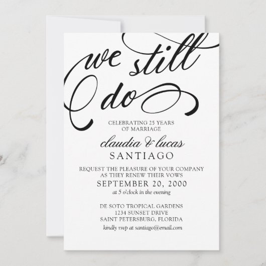 Uitnodiging voor het hernieuwen van geloften (Voorkant)