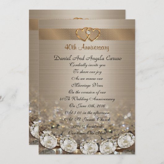 Uitnodiging voor het hernieuwen van huwelijksgelof (Voorkant / Achterkant)