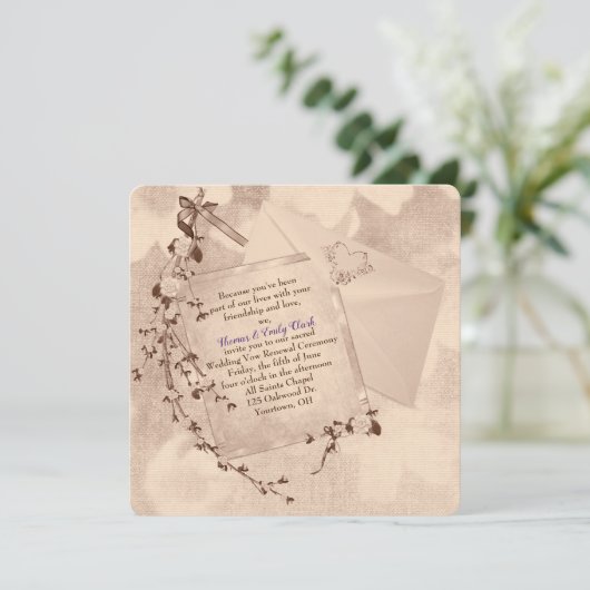 Uitnodiging voor het hernieuwen van huwelijksgelof (Staand voorkant)