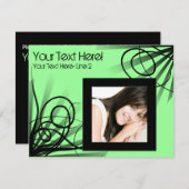 Uitnodiging voor het hete groene wervelende feest (Voorkant / Achterkant)