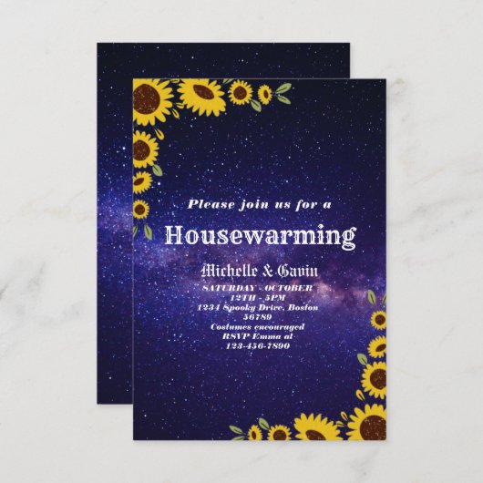 uitnodiging voor het houden van zonnebloemen (Voorkant / Achterkant)