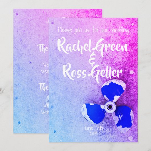  uitnodiging voor het huwelijk (Voorkant / Achterkant)