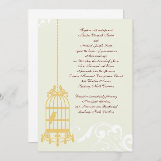 uitnodiging voor het huwelijk (Voorkant / Achterkant)