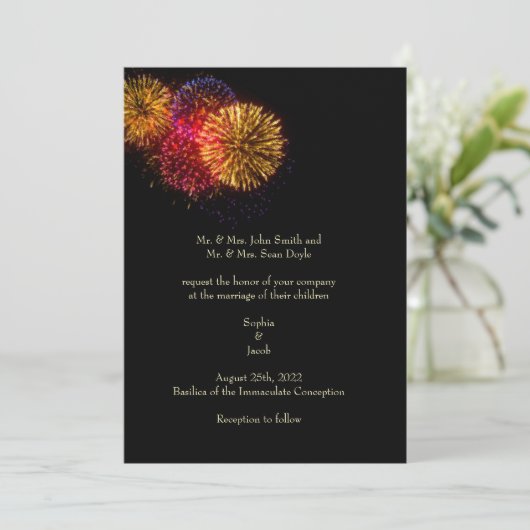 Uitnodiging voor het huwelijk (Staand voorkant)