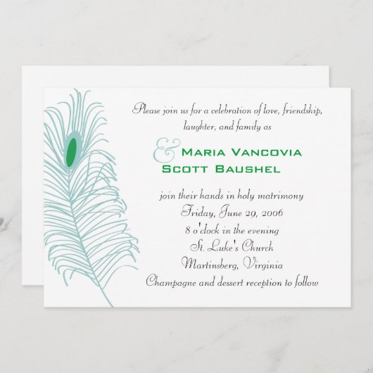 Uitnodiging voor het huwelijk (Voorkant / Achterkant)