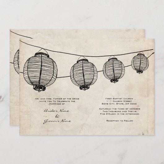 uitnodiging voor het huwelijk (Voorkant / Achterkant)