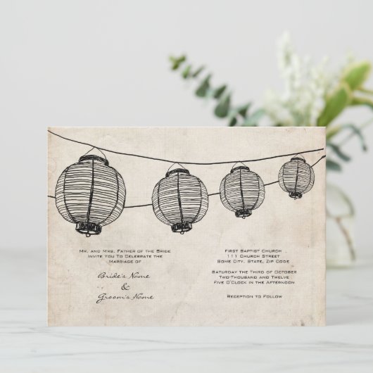 uitnodiging voor het huwelijk (Staand voorkant)