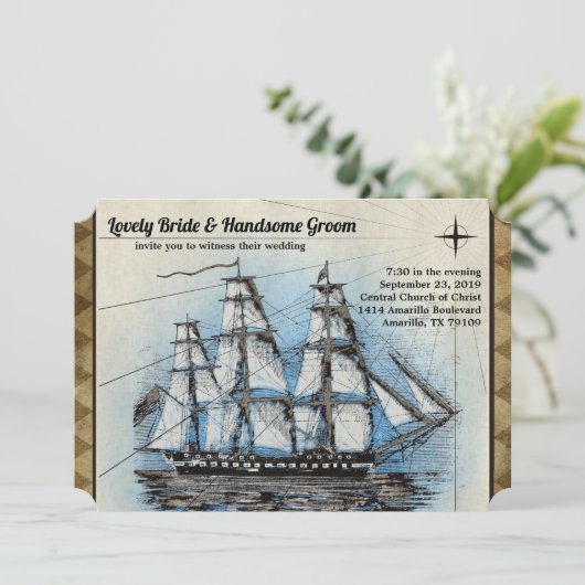  uitnodiging voor het huwelijk (Staand voorkant)