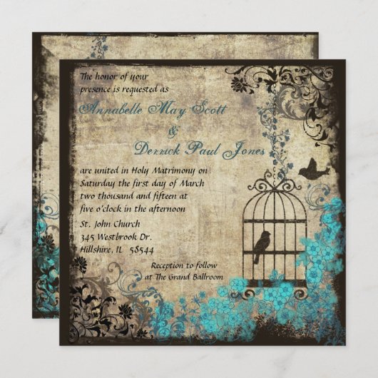 uitnodiging voor het huwelijk (Voorkant / Achterkant)