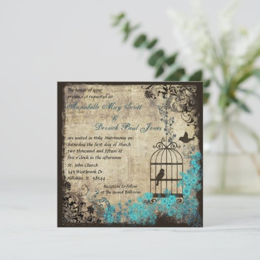 uitnodiging voor het huwelijk (Staand voorkant)