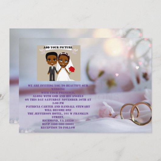 UITNODIGING VOOR HET HUWELIJK 2 (Voorkant / Achterkant)