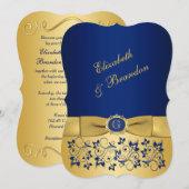 Uitnodiging voor het huwelijk | BEDRUKT LINT | Bla (Voorkant / Achterkant)