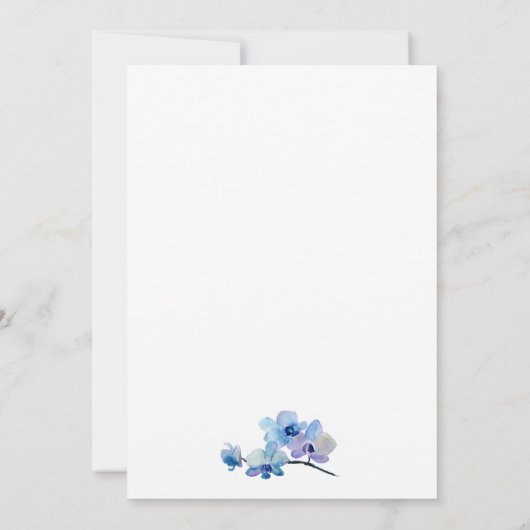 Uitnodiging voor het huwelijk | Blauwe orchidee (Achterkant)