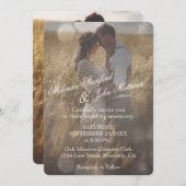 Uitnodiging voor het huwelijk | Eenvoudig met witt (Voorkant / Achterkant)