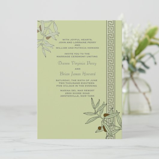 Uitnodiging voor het huwelijk in de Egeïsche Zee (Staand voorkant)