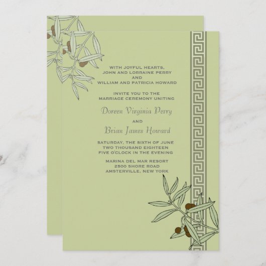 Uitnodiging voor het huwelijk in de Egeïsche Zee (Voorkant / Achterkant)