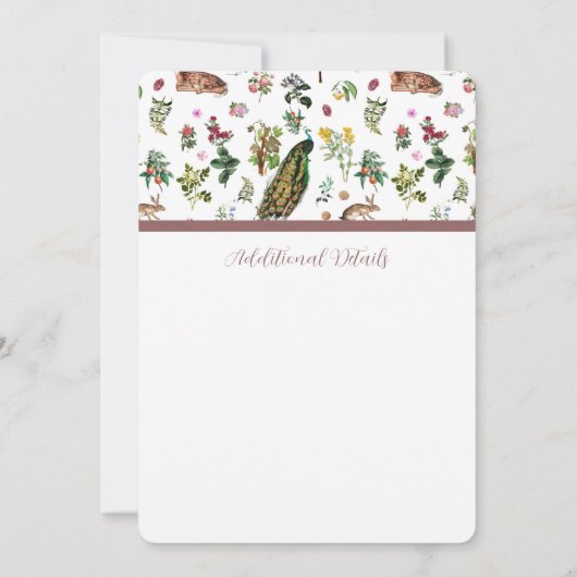 uitnodiging voor het huwelijk in flora en fauna (Achterkant)