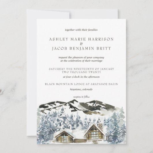 Uitnodiging voor het huwelijk in het Rustic Winter (Voorkant)