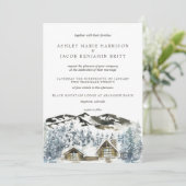 Uitnodiging voor het huwelijk in het Rustic Winter (Staand voorkant)